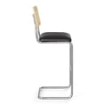 thumbnail image 4 of Pemberly Row Cane Back Vegan Leather Bar Height Stool (Set of 2) in Black, 4 of 4