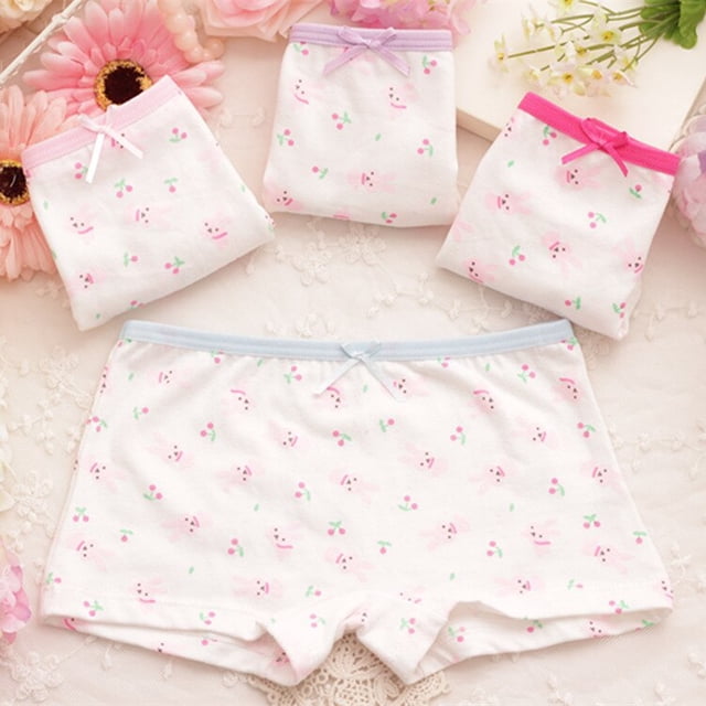 4 unids/lote de ropa interior para niños de 2 a 12 años, bragas de algodón de alta calidad para niñas, calzoncillos bóxer para niños con patrón de gato bonito, pantalones suaves para niñas Tan Jianjun unisex
