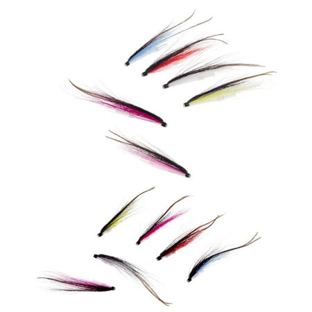 koolsoo 12Pcs TUBE Fly Fishing Saltwater Streamer Steelhead Salmon Musky Trout tied on 25mm/50mm Plastic Tubes