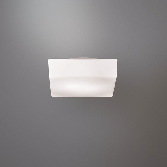Eurofase 16621-015 Amata Opal White Glass Square Flush Mount Ceiling Light, 1-Light 60 Watt, White
