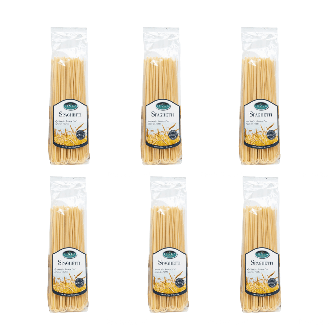 Isola Italian Premium Spaghetti Bronze Cut Pasta 6 Pack