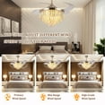 thumbnail image 5 of 42" Gold Crystal Chandelier Ceiling Fan with Retractable Blades - Remote Control 3 Color LED, 5000 CFM Silent Motor, Adjustable Downrod for Luxe Living Room/Dining Room, 5 of 9