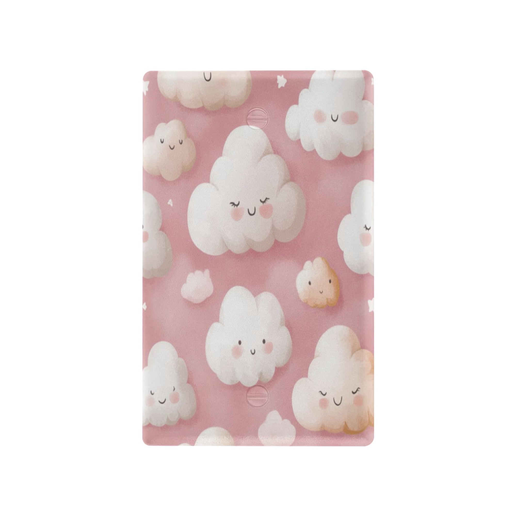 Switch Panel Switch Decoration 2.76x4.53x0.28 Inches Unused Outlet Cover Switch Plate Wall Plates Living Room Kitchen Bedroom Study Switches Cartoon Pink Smile Cloud