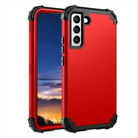 ELEHOLD Rugged Case for Samsung Galaxy S23 Plus Hard PC Soft Silicone Hybrid Shockproof Scratch-Resistant Anti-Fingerprint Slim Thin Case For Samsung Galaxy S23+,Red