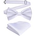 thumbnail image 1 of LAICAIW Mens Solid Color Double Fold Pre-tied Bow Tie and Pocket Square Set, 1 of 7