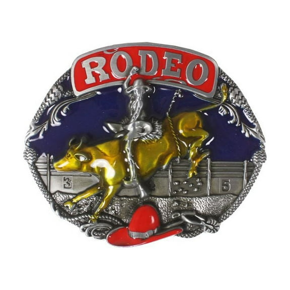 Rodeo Bull Rider Belt Buckle Enamel Painted Western Cowboy Wrangler - New with box/tags