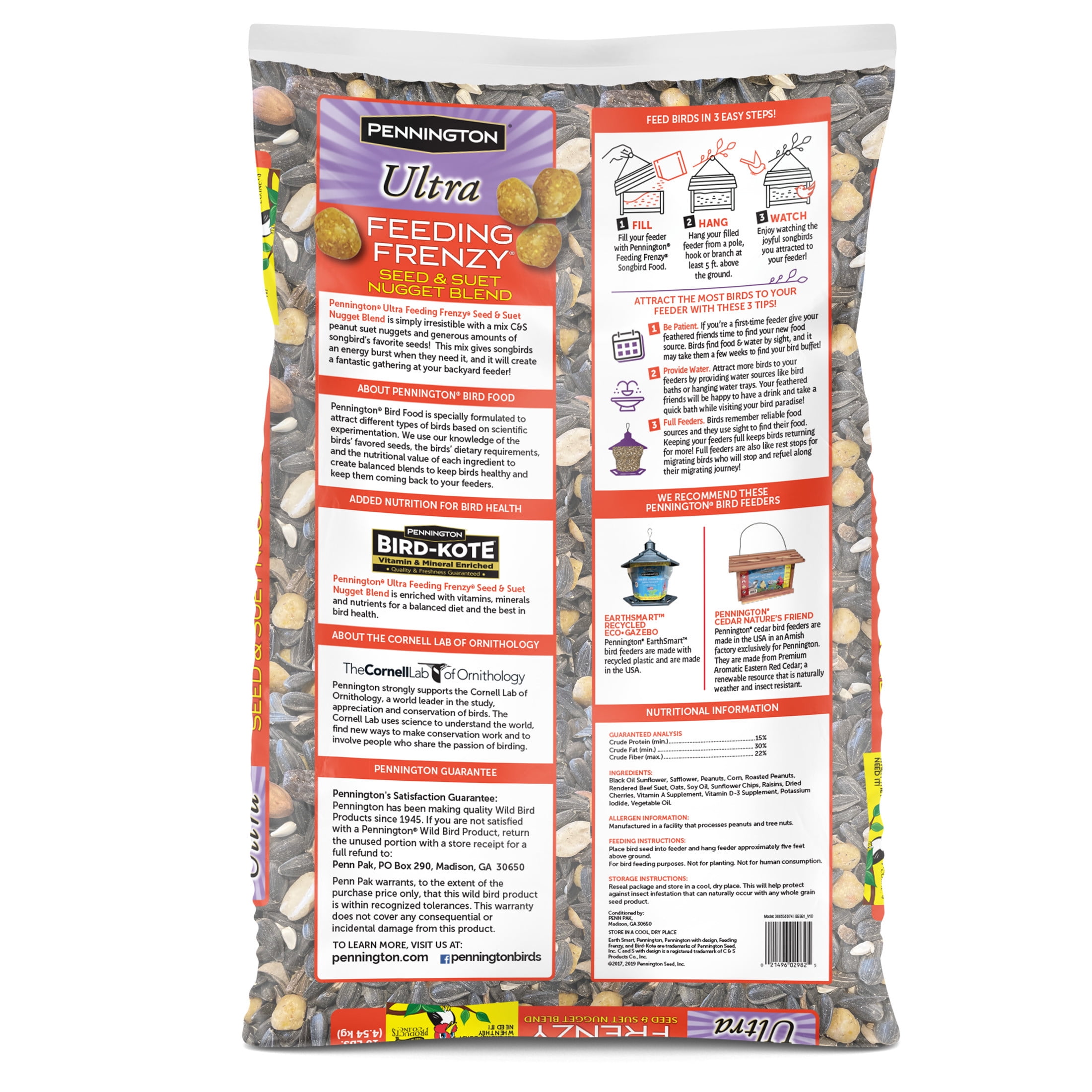 Pennington Ultra Feeding Frenzy Blend Dry Wild Bird Feed and Seed, 10 lb. Bag, 1 Pack