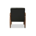 thumbnail image 5 of Baxton Studio Sorrento Mid-century Retro Modern Black Faux Leather Upholstered Wooden Lounge Chair, 5 of 6