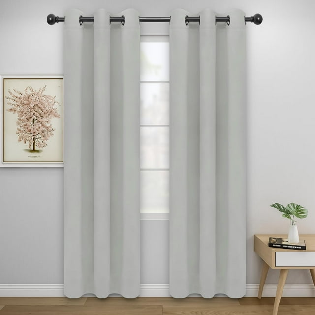 Cortina Easy-Going, 2 paneles, 86 x 214 cm, color blanco grisáceo térmico