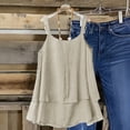 thumbnail image 5 of BUIGTTKLOP Plus Size Tank Tops for Women Sleeveless Summer Shirts Double Layered Spaghetti Strap Casual Flowy Cami Beach Vacation Clothes, 5 of 5