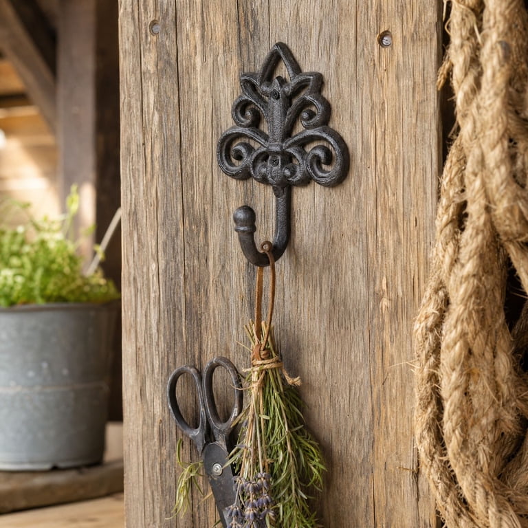 Voglyf Vintage Style Cast Iron Wall Hook, Single 7.1 Inch Cast Metal ...