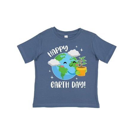 

Inktastic Happy Earth Day Cute Smiling Planet Earth with Tree Gift Toddler Boy or Toddler Girl T-Shirt