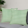 thumbnail image 3 of Striped Throw Pillow Covers Farmhouse Boho Geometric Linen Ticking Stripe Pattern Cushion Covers Pinstripe Durable Pillowcases for Sofa Couch Living Room 20x20 Inch Sage Green Pack of 2, 3 of 6