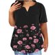 thumbnail image 1 of Camisetas Casuales de las Mujeres Largo Casual Impreso Cuello Redondo Suelto Top, Camiseta de Verano de Manga Corta, 1 of 5