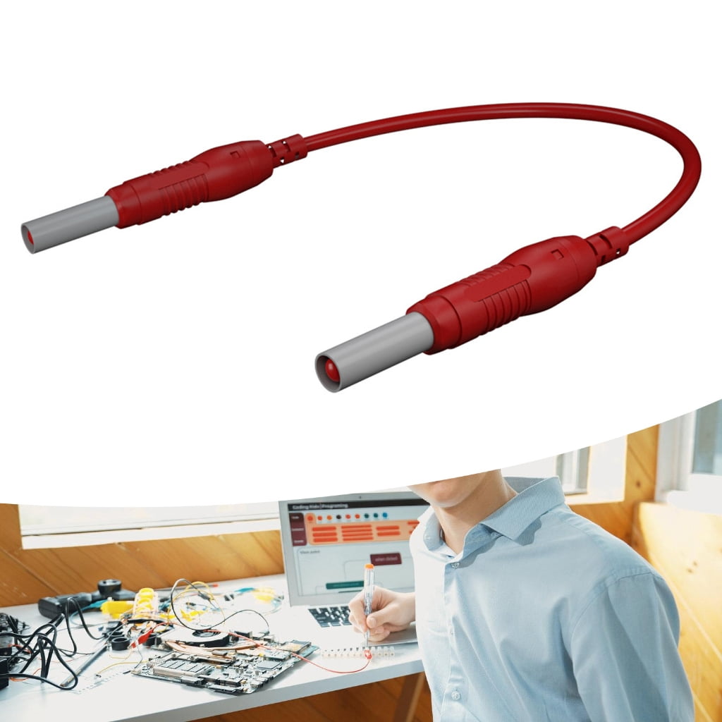 Geemin 5pcs Retractable 4mm Banana Plug 100cm Electrical Test Jumper Wire for Multimeter Banana to Banana Plug Test Leads Cable
