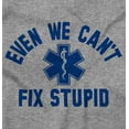 thumbnail image 2 of EMT We Cant Fix Stupid Funny Medical Unisex Fleece Graphic Zip Up Hoodie Brisco Brands 3X, 2 of 5