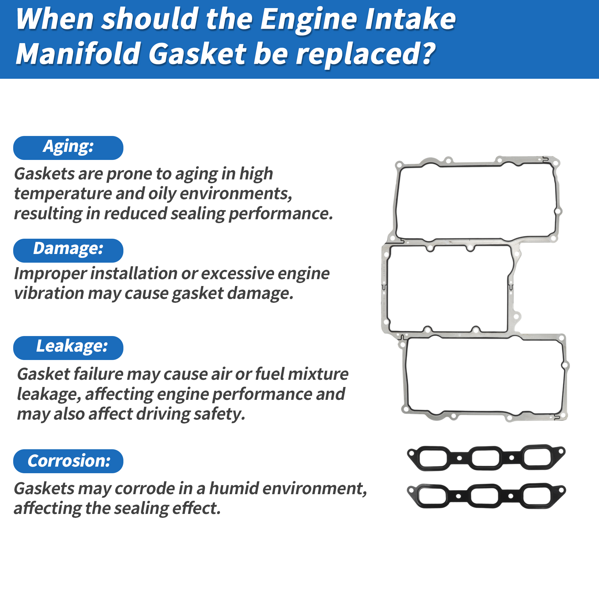 Unique Bargains Intake Manifold Gasket Kit for Jaguar F-Pace 2017-2020 3.0L V6 for Jaguar XF 2013-2020 3.0L V6 Manifold Gasket Replaces No.LR041680/C2Z17249/C2Z17248