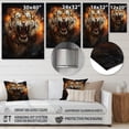 thumbnail image 4 of Designart "Tiger Roaring Brown Portrait" Animals Metal Wall Decor, 4 of 5