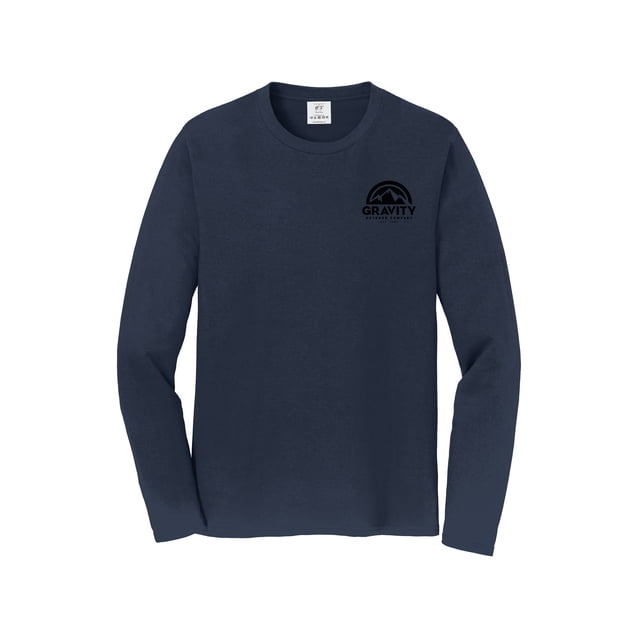 Gravity Outdoor Co. Long-Sleeve Shirt - Deep Navy - Black Logo - M