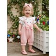 thumbnail image 5 of BemeyourBBs Newborn Baby Girl 4th of July Clothes Baby Girls Independent Day Summer Clothes 0 3 6 9 12 18 Months Patriot USA Flag Print Romper Fake Two-Piece Short Sleeve Bodysuit Jumpsuit Headband, 5 of 9