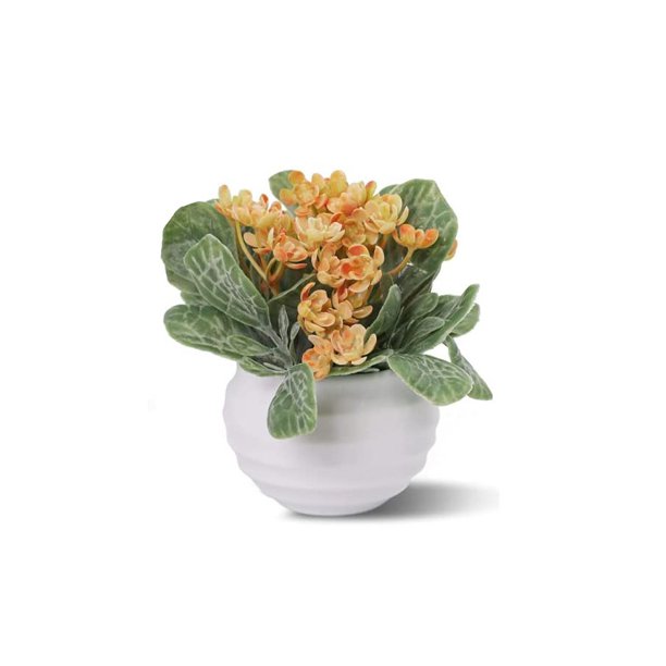 Pequeñas plantas de plástico artificiales Set Mini flores de imitación en maceta y hojas verdes UHUSE plantas artificiales
