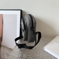 thumbnail image 4 of Bolso bandolera informal para hombre y mujer con bolsillo con insignia transparente, Bolso cruzado liso de nailon, 4 of 9