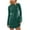 Green, variant on Winter Womens Dresses Trendy Classy Casual Long Sleeved Round Neck Party Solid Color Flared Sleeve Curvy Wrap Bump Friendly Mid Length Dress Wine S-2XL