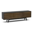 thumbnail image 4 of Polifurniture Laos Modern Wood TV Stand with Cabinet and 2 Drawers for TVs up to 79", Dark Brown & Black, 4 of 10