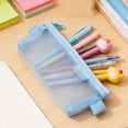 thumbnail image 4 of Estuche de malla transparente para lápices – Bolsa portátil para lápices para exámenes, organizador de papelería de gran capacidad para bolígrafos y útiles escolares, estuche transparente para uso e, 4 of 6