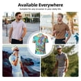 thumbnail image 4 of Kdxio Cartoon Map Of Europe Print Men's Short Sleeve Polo Shirt,Midweight Men's Shirt, 4 of 6