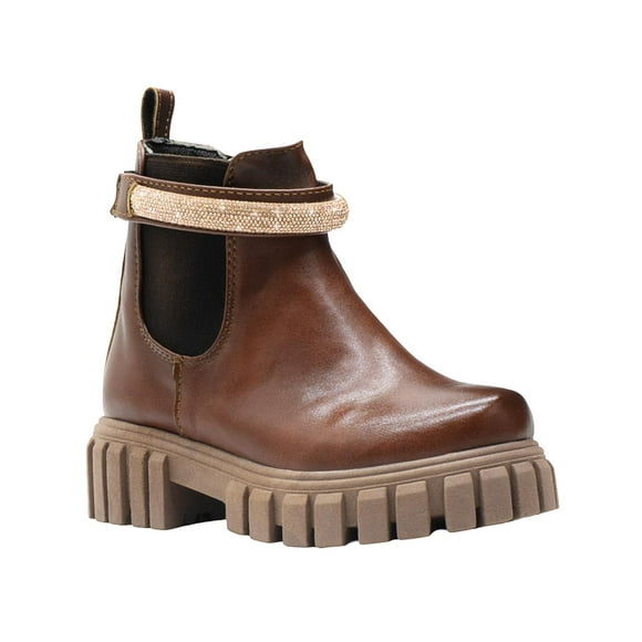 Botin Chelsea Para Niña Wildcat® Color Tan Tejido Calientita beige 18.5