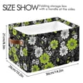 thumbnail image 4 of Yayeee 2 Pack Canvas Storage Basket with Handles for Shelves Fabric Bins Closet Organizer, White Flower Pattern, 4 of 8