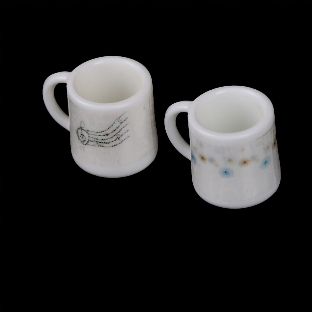 2pcs 1:12 Dollhouse Mug Miniature Cup Toy Fairy Garden Miniatures Decoration HK 