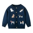 thumbnail image 2 of Infant 2 Years Dark Blue Cardigan - Dog Print Button Front, 100% Polyester Machine Washable, Cute Animal Design for Babies, 2 of 9