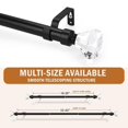 thumbnail image 3 of Knobelite 1 Pack 1-Inch Diameter Single Window Treatment Curtain Rod, Crystal Finial Home Curtain Rods,22-inch to 42-inch Adjustable(1.8-3.5ft), Black Single Drapery Rod, 3 of 5