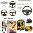 thumbnail image 5 of Jeiento Sunflower Car Seat Covers Set of 15 Steering Wheel Cover Seatbelt Cushion Pad Trash Bin Car Vent Organizer Pouch Rearview Mirror Cover Cup Holder Wristlet Keychain for SUV Van Sedan, 5 of 7