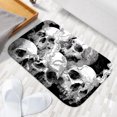 thumbnail image 6 of 1pc Skulls with Smoke Absorbent Non-Slip Bathroom Thickened Flannel Rug Decor,Soft,Quick Drying,Suitable For Indoor/outdoor Use,Bathrooms,Bedrooms,Kitchens,Terrace,Laundry Rooms,16"x24", 6 of 9