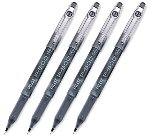 Pilot Precise P-500 Gel Rolling Ball Pen, Extra Fine Black Ink 4-PACK(38600)