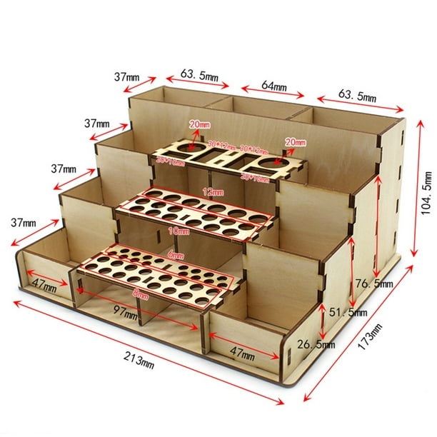 Pack of 2 Wooden Modular Organizer Hobby 