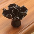 thumbnail image 2 of Pomo de cerámica con diseño de flores para puertas, cajones, armarios, muebles, etc. (negro), 2 of 2