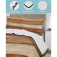 thumbnail image 4 of Quilts Full Size, Farmhouse Burnt Orange Brown Soft Comforter Bedding Set for Bed, Vintage Wooden Striped Lightweight Quilted Bedspread with Pillow Cover(2 Pieces) for All Season, 78x90 Inch, 4 of 6