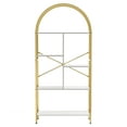 thumbnail image 6 of ModFusion 5-Tier Arched Bookshelf/Bookcase with Metal Frame, Gold and White, 31.5 x 67.7 Inches, 6 of 10