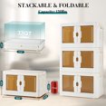 thumbnail image 7 of CONCETTA 33.6GAL/148QT Stackable Storage Bin with Lids and Wheels, Collapsible Foldable Plastic Closet Organizer for Home, Large Storage Box 4 Pack, 7 of 7