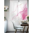 thumbnail image 4 of Pink Water Ripple Sheer Curtains 63 Inches Long 2 Panels Vintage Abstract Light Filtering Semi Sheer Window Curtains Drapes for Bedroom Living Room 52"x63", 4 of 7