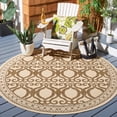 thumbnail image 3 of SAFAVIEH Courtyard Colton Geometric Indoor/Outdoor Area Rug, Natural/Brown, 6'7" x 6'7" Round, 3 of 11