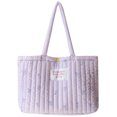 thumbnail image 1 of Bolso Hombro Hinchado para Mujer Bolso Mano Floral Suave Bolso Diario para Mujer (púrpura L), 1 of 6
