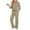 Beige, variant on Womens Two Piece Matching Outfits Lounge Sets Casual Ribbed Knitted 3/4 Sleeve Basic Crew Neck Sweater and Pants Loose Oversized Comfy Sweatsuits Loungewear with Pockets Black L