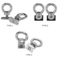 thumbnail image 1 of 2 Pack Kayak Track Mount Eyelet, Stainless Steel Kayak Track Mount Tie Down Eyelet Rail Rings for Kayak Canoe Bungee Cord Rope, 1 of 7