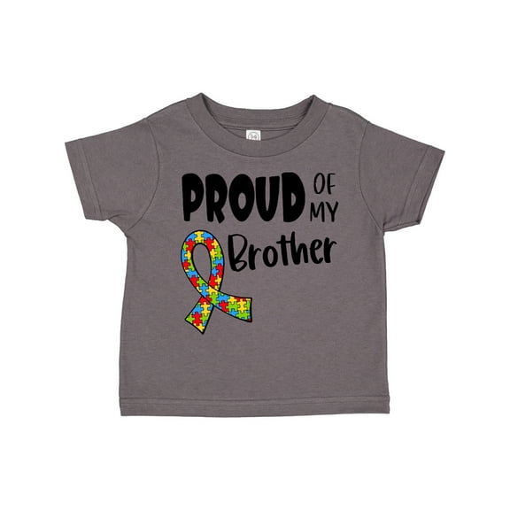 Inktastic Proud of My Brother Autism Awareness Puzzle Piece Ribbon Boys or Girls Toddler T-Shirt