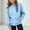 #159-Light blue, variant on Favoffer Girls' Zip-Up Jacket Sports Long Sleeve Hoodie with Pockets Solid Color Top Seasonal Layering Big Kid 5-14Y